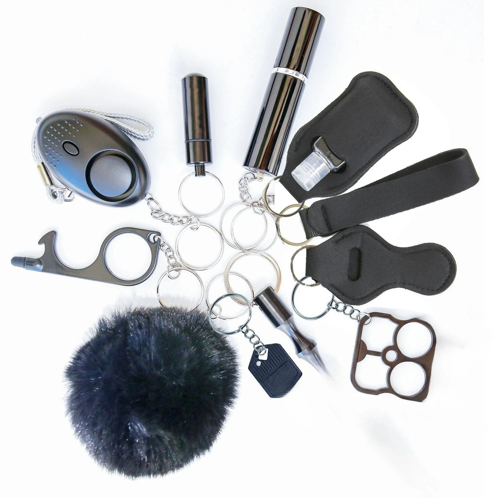 Black Self-defense Alarm Keychain