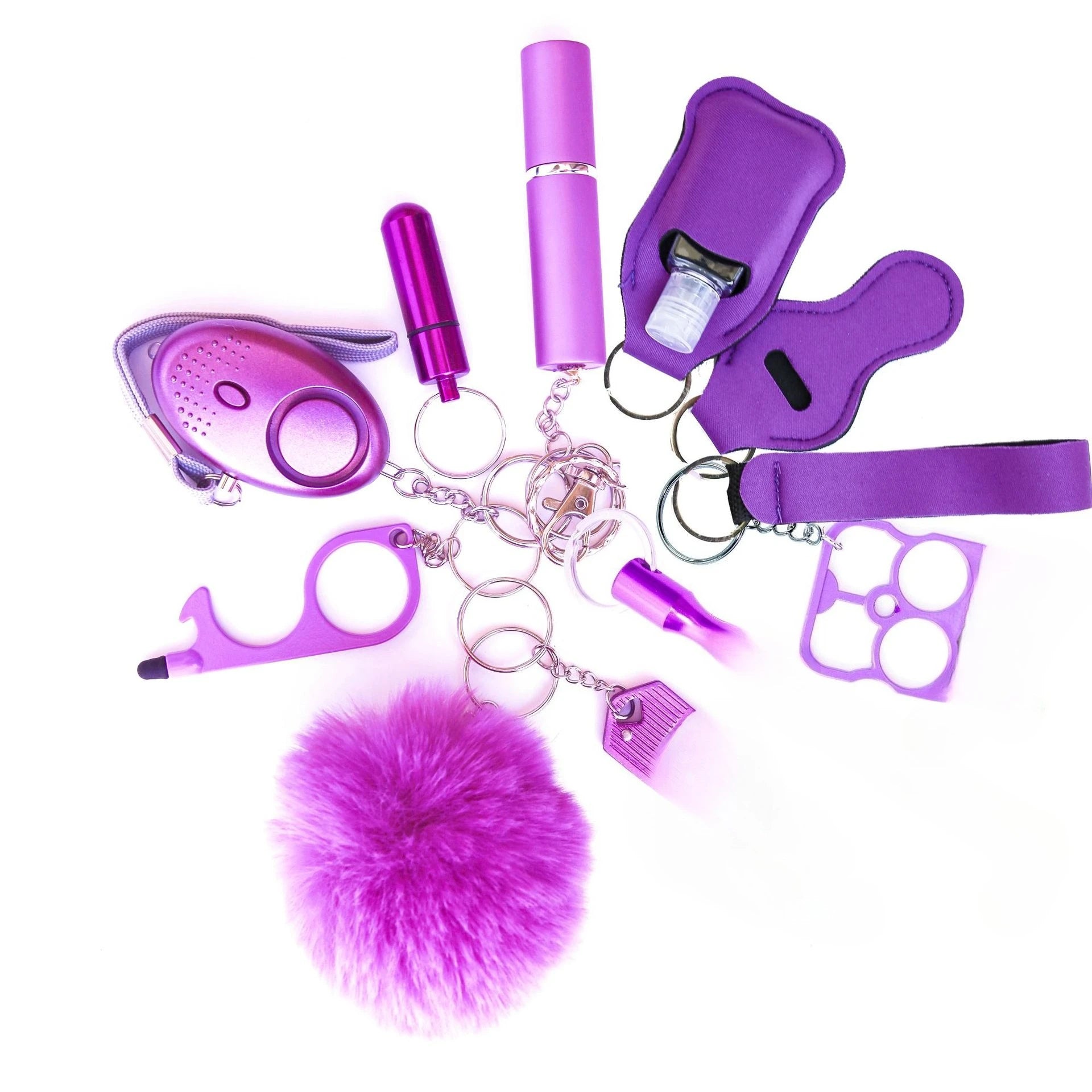 Purple Self-defense Alarm Keychain